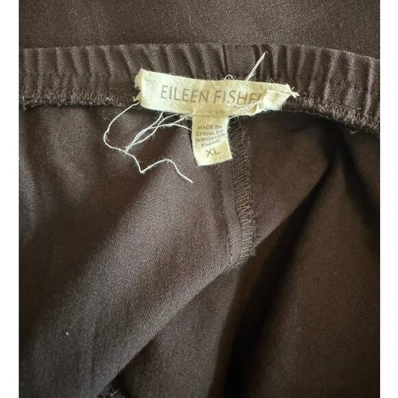 Eileen Fisher Brown Side Zip XL Organic Stretch Cotton Slim Ankle Pant X Large - Picture 4 of 10